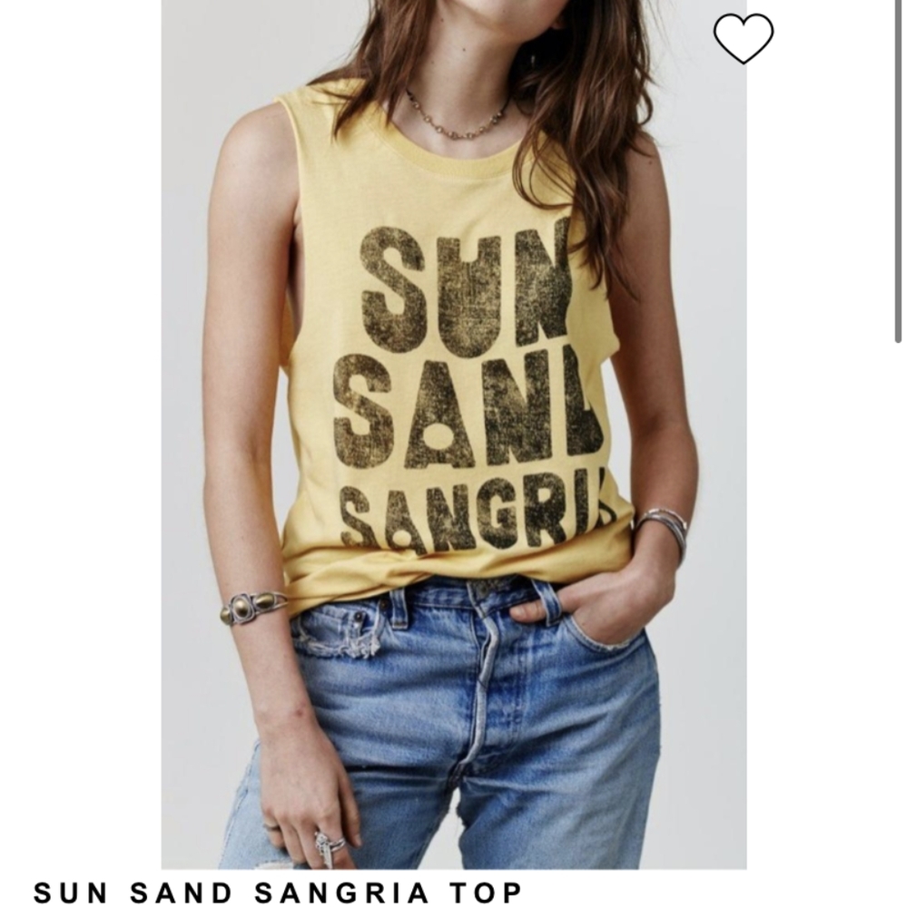 Daydreamer Sun Sand Sangria Yellow Muscle Tank